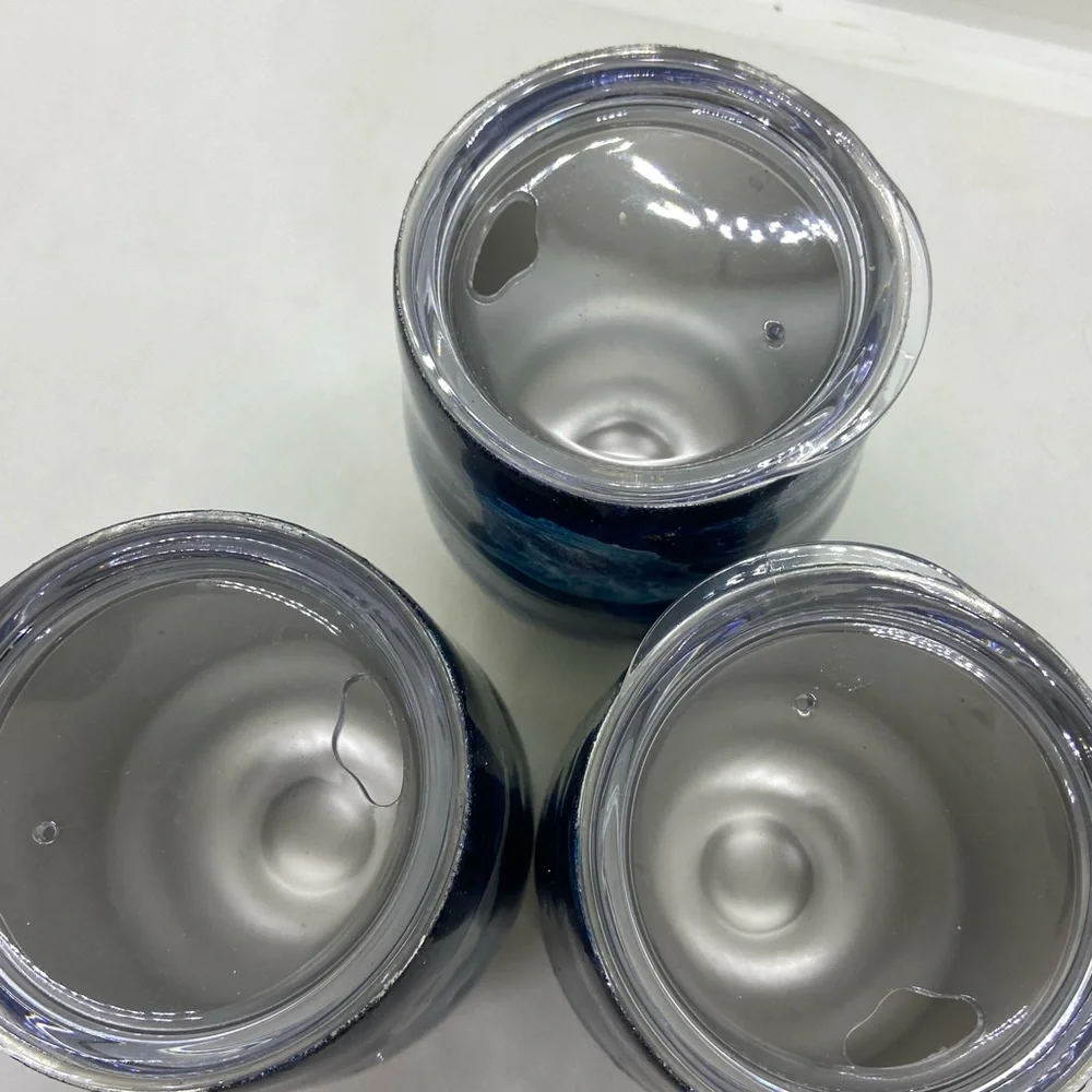 3 handcrafted epoxy dipped wine tumblers